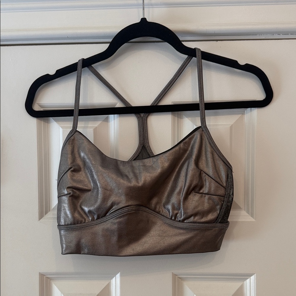 Alala Shiny Pewter Silver Workout Tank - Size Medium